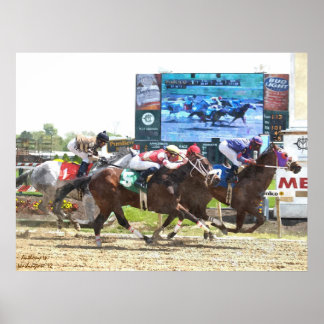 1st Race of the Day Water Colour Poster