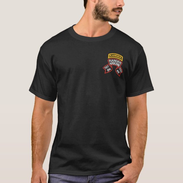 1st Ranger Battalion old-style scroll with tab T-Shirt (Front)