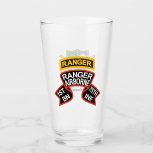 1st Ranger BN old-style scroll with tab Beer Glass