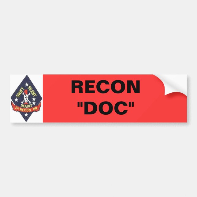 1st_recon-bn_insig, RECON "DOC" Bumper Sticker (Front)