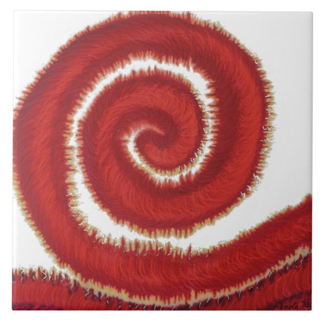 1st-Root Chakra Red Spiral Artwork #1 Tile (Front)