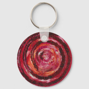 1st-Root Chakra Red Spiral Artwork #2 Key Ring
