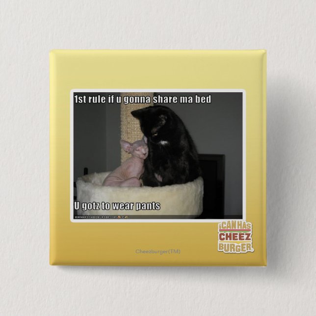 1st rule if u gonna share ma bed 15 cm square badge (Front)