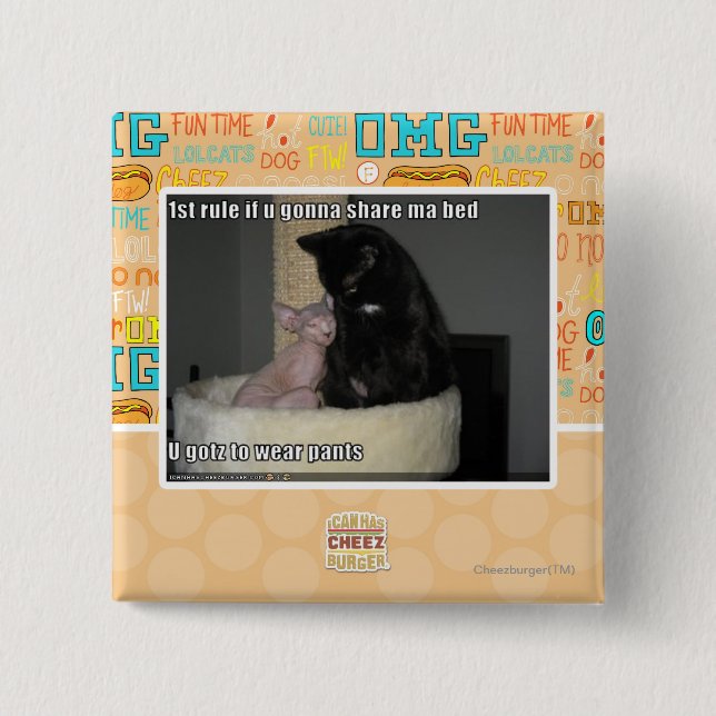 1st rule if u gonna share ma bed 15 cm square badge (Front)