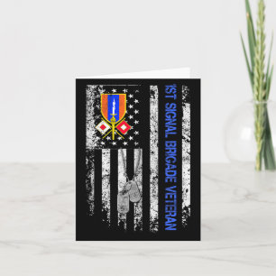 1st Signal Brigade Veteran Vintage Flag Veterans D Card