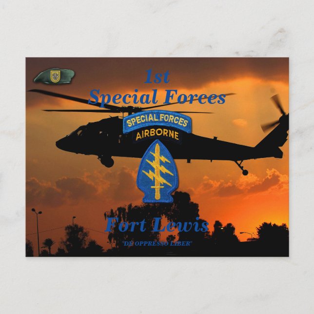 1st Special Forces Green Berets SF SFG SOF Vets Postcard (Front)