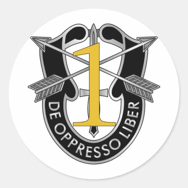 1st Special Forces Group Crest Classic Round Sticker (Front)