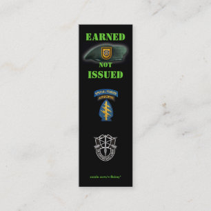 1st special forces group green berets bookmarker mini business card
