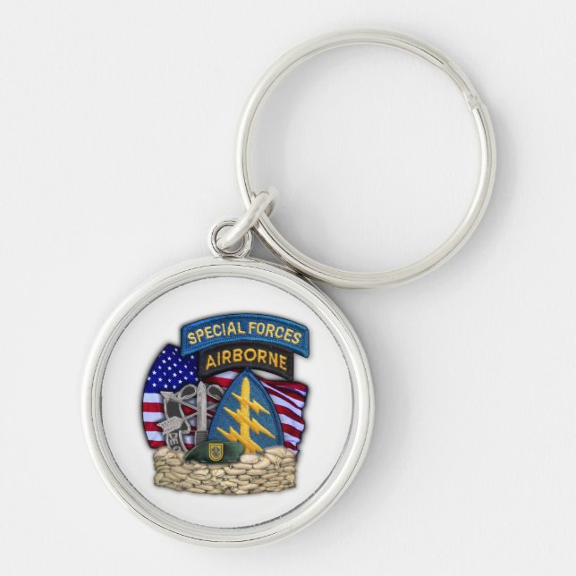 1st Special Forces group Green Berets Keychain (Front)