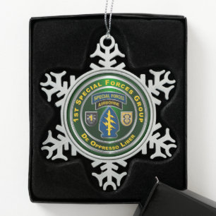1st Special Operations Group Snowflake Pewter Christmas Ornament