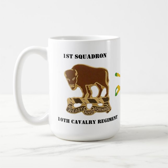 1st Squadron, 10th Cavalry Insignia and VSM sabers Coffee Mug (Left)