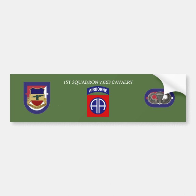 1ST SQUADRON 73RD CAVALRY BUMPER STICKER (Front)