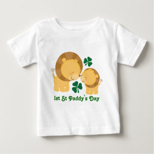1st St Paddy's Day Irish Baby Lion Shamrock Tee
