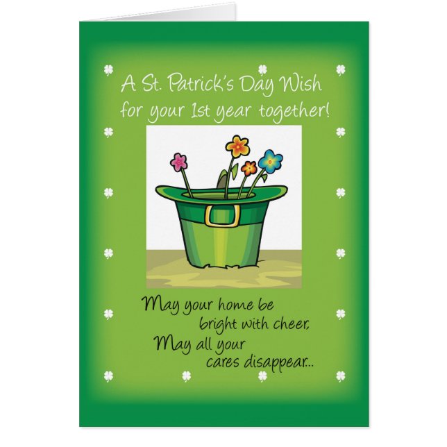 1st St. Patrick's Day Together Hat with Flowers (Front)