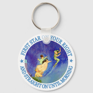 1ST STAR ON YOUR RIGHT, STRAIGHT ON UNTIL MORNING KEY RING