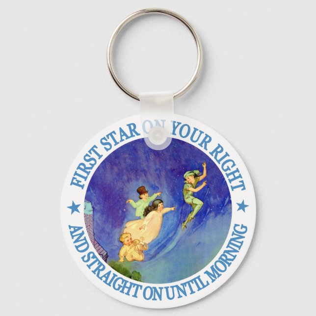 1ST STAR ON YOUR RIGHT, STRAIGHT ON UNTIL MORNING KEY RING (Front)