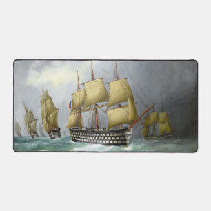 1st steam battleships 1884 desk mat