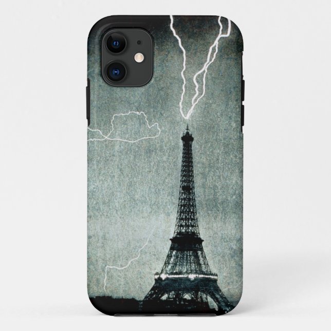1st Strike - Lightning hits Eiffel Tower 1902 Case-Mate iPhone Case (Back)