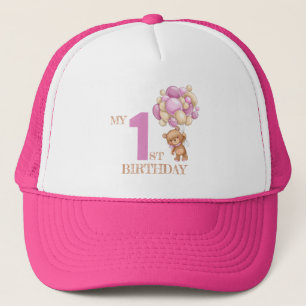 1st teddy bear picnic girl trucker hat