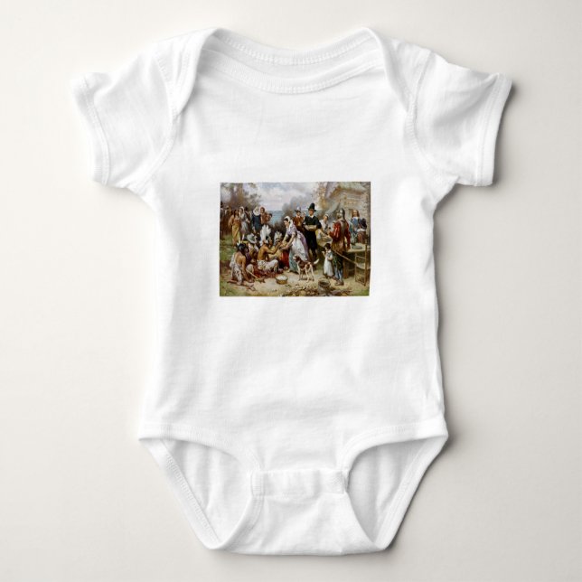 1st thanksgiving baby bodysuit (Front)