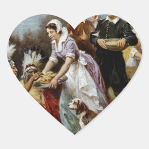1st thanksgiving heart sticker