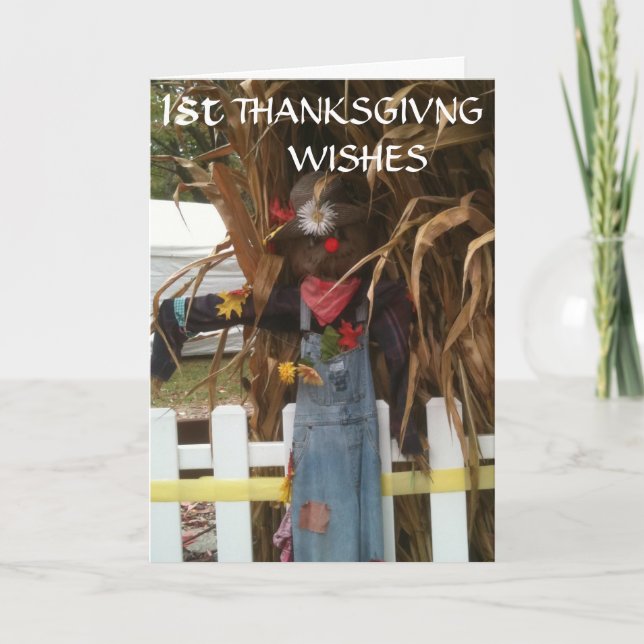 1st THANKSGIVING WISHES Holiday Card (Front)