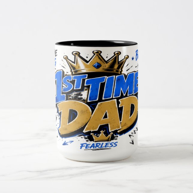 1st Time Dad Two-Tone Coffee Mug (Center)