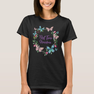 1st Time Grandma New Grandmother Cute Butterfly Wa T-Shirt