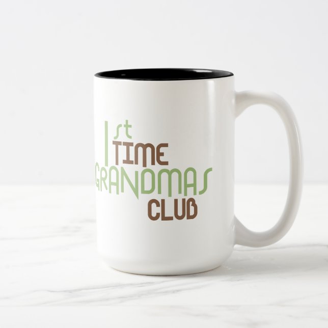 1st Time Grandmas Club (Green) Two-Tone Coffee Mug (Right)