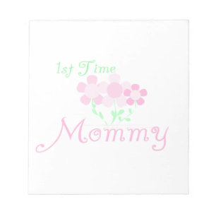 1st Time Mummy Pink Flowers Gifts Notepad