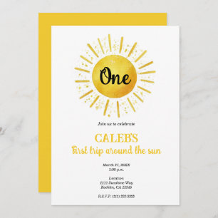 1st Trip Around the Sun 1 Birthday Party Invitation