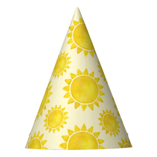 1st Trip Around the Sun Birthday Hat – Yellow Suns (Front)