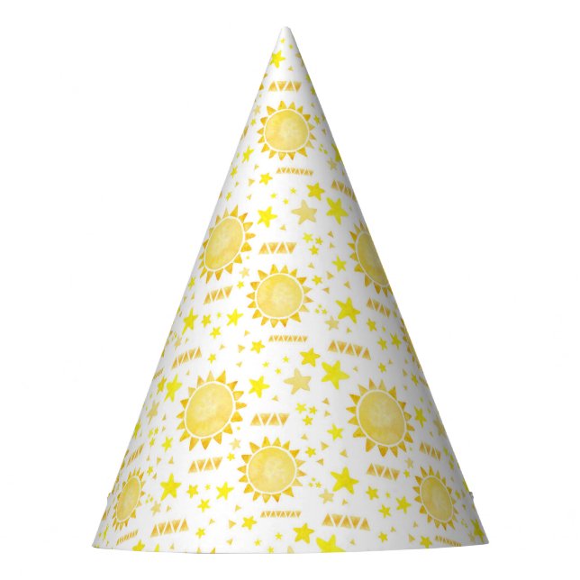 1st Trip Around the Sun Birthday Party Hat – Yello (Front)