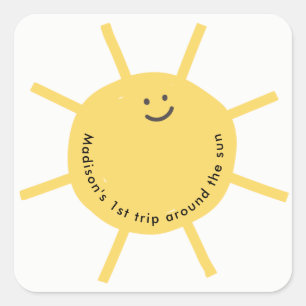 1st Trip Around The Sun Party Balloon Square Sticker