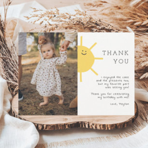 1st Trip Around The Sun Photo Thank You Card
