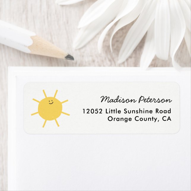 1st Trip Around The SunParty Return Address Label (Insitu)