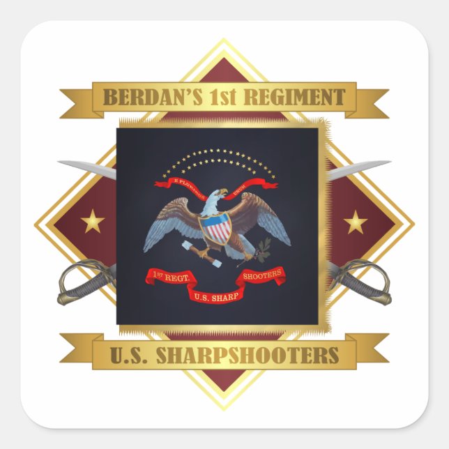 1st US Sharpshooters Square Sticker (Front)