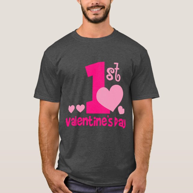 1st valentine`s day dark  Basic men`sT-Shirt T-Shirt (Front)
