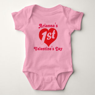 1st Valentine's Day Baby Bodysuit