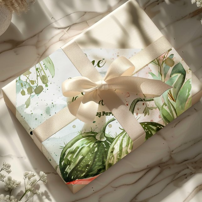 1st Watermelon Birthday Wrapping Paper (Creator Uploaded)