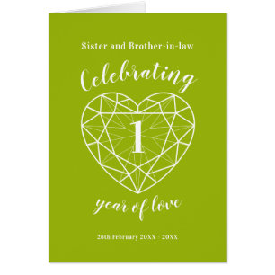 1st wedding anniversary 1 year of love peridot