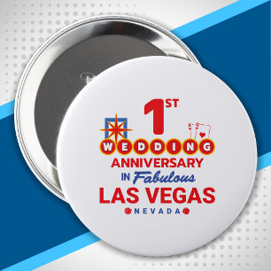 1st Wedding Anniversary Couples Las Vegas Trip 10 Cm Round Badge