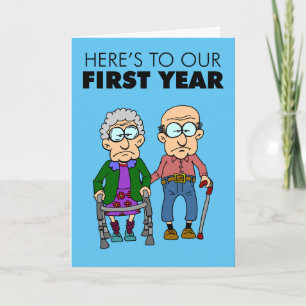 1st Wedding Anniversary Growing Old Card