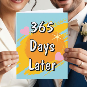 1st wedding anniversary in days one year later card