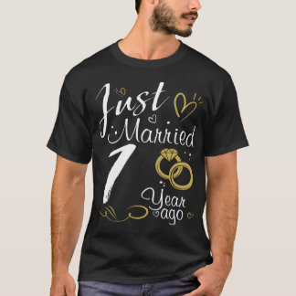 1st Wedding Anniversary. Just Married 1 year Ago T-Shirt