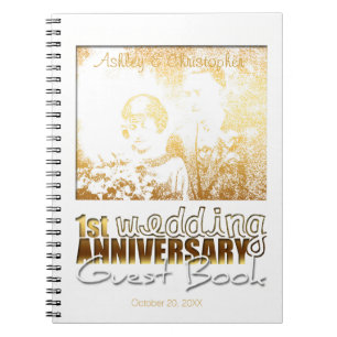1st Wedding Anniversary Modern Custom Guest Book