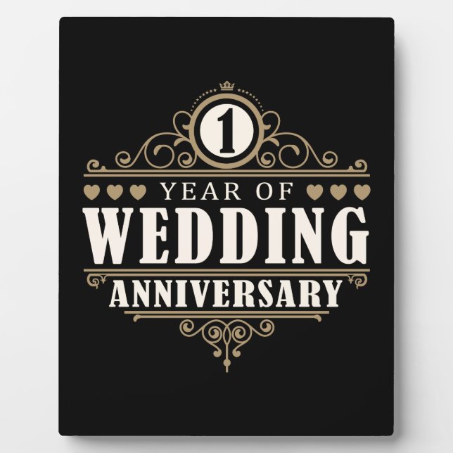 1st Wedding Anniversary Plaque (Front)