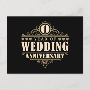 1st Wedding Anniversary Postcard