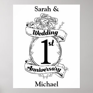 1st Wedding Anniversary Poster
