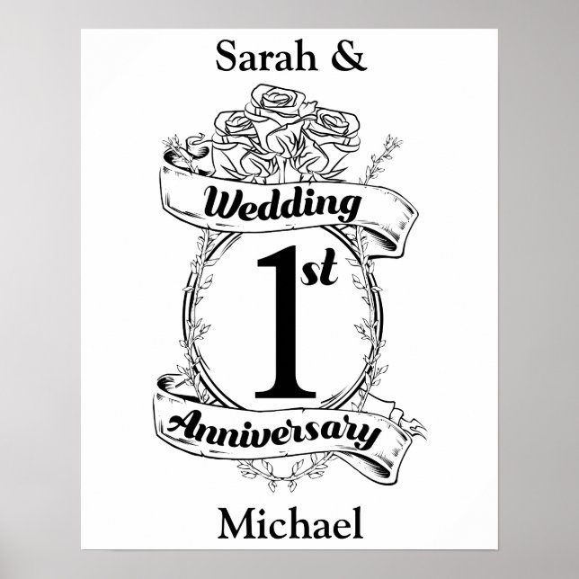1st Wedding Anniversary Poster (Front)
